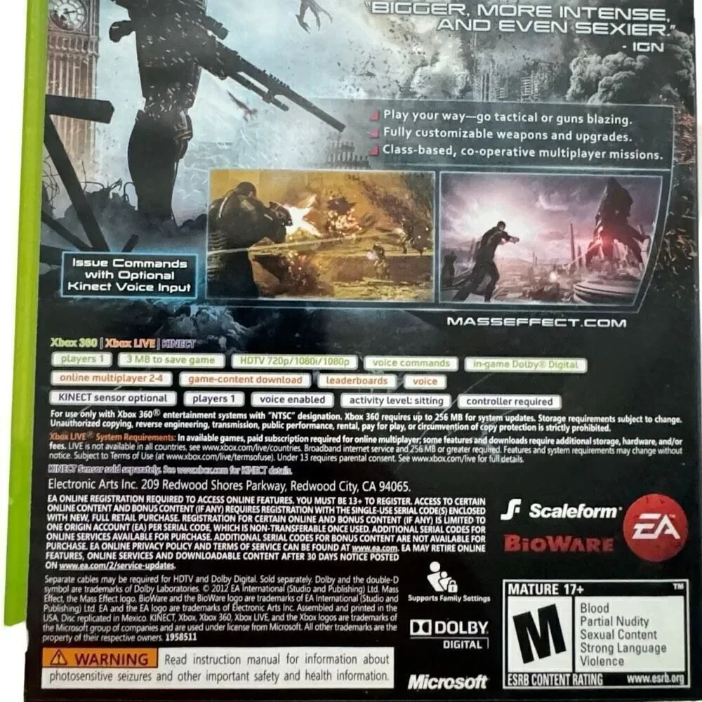 Mass Effect 3 (Microsoft Xbox 360, 2012)